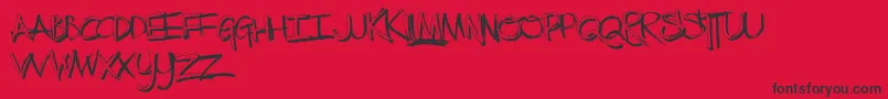 TheLowDown-Schriftart – Schwarze Schriften auf rotem Hintergrund