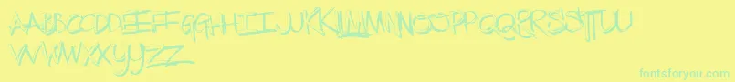 フォントTheLowDown – 黄色い背景に緑の文字