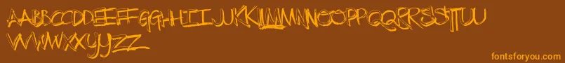 Шрифт TheLowDown – оранжевые шрифты на коричневом фоне