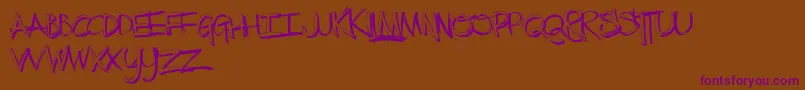 TheLowDown Font – Purple Fonts on Brown Background