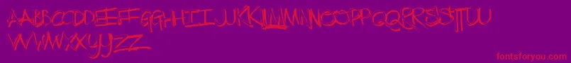 フォントTheLowDown – 紫の背景に赤い文字