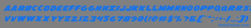 Flyingleatherv2extraexp Font – Blue Fonts on Gray Background