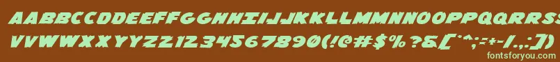 Flyingleatherv2extraexp Font – Green Fonts on Brown Background
