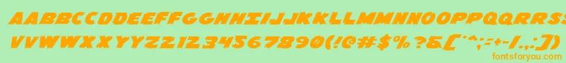 Flyingleatherv2extraexp Font – Orange Fonts on Green Background