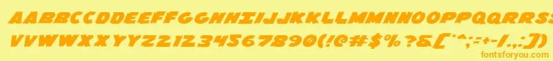 Flyingleatherv2extraexp Font – Orange Fonts on Yellow Background