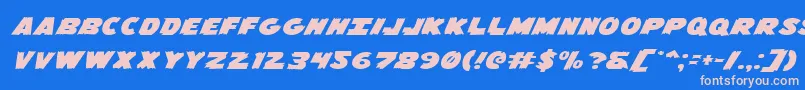 Flyingleatherv2extraexp Font – Pink Fonts on Blue Background