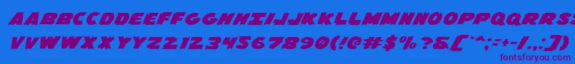 Flyingleatherv2extraexp Font – Purple Fonts on Blue Background