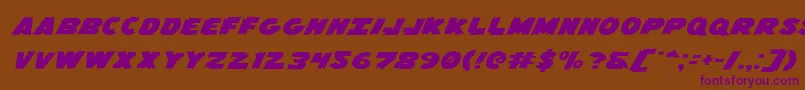 Flyingleatherv2extraexp Font – Purple Fonts on Brown Background