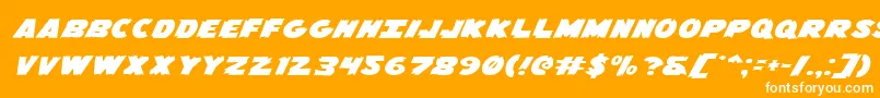 Flyingleatherv2extraexp Font – White Fonts on Orange Background