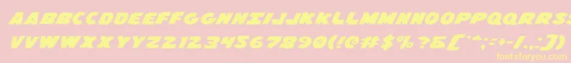 Flyingleatherv2extraexp-Schriftart – Gelbe Schriften auf rosa Hintergrund