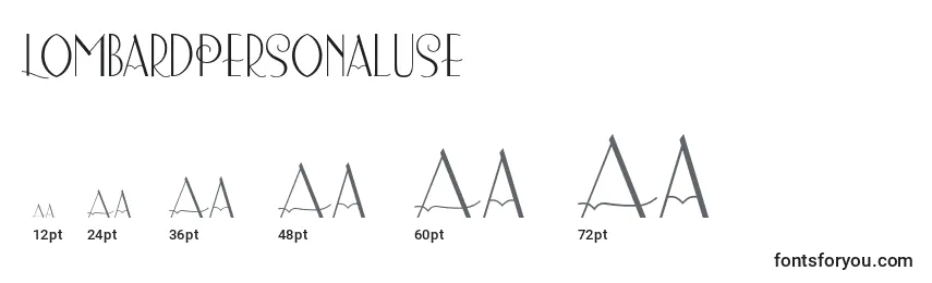 LombardPersonaluse Font Sizes