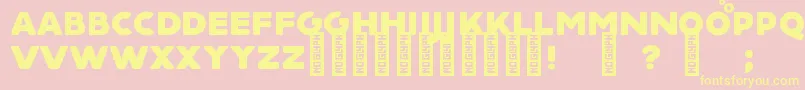 AquinoDemo Font – Yellow Fonts on Pink Background