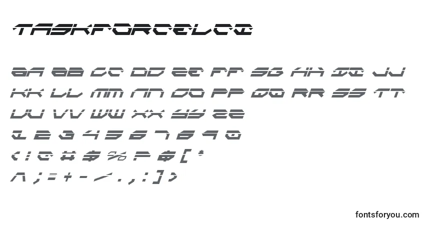 Schriftart Taskforcelci – Alphabet, Zahlen, spezielle Symbole