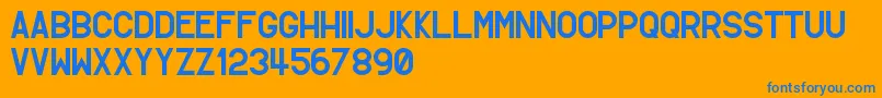 SimpletonGothic-Schriftart – Blaue Schriften auf orangefarbenem Hintergrund