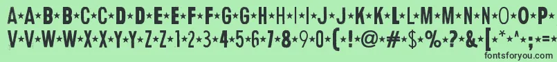 HumanErrorStar-fontti – mustat fontit vihreällä taustalla