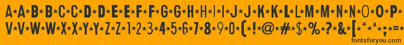 Шрифт HumanErrorStar – чёрные шрифты на оранжевом фоне