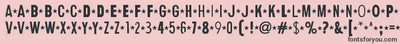 フォントHumanErrorStar – ピンクの背景に黒い文字