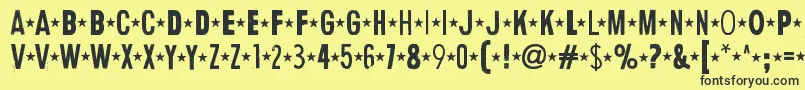 HumanErrorStar-fontti – mustat fontit keltaisella taustalla