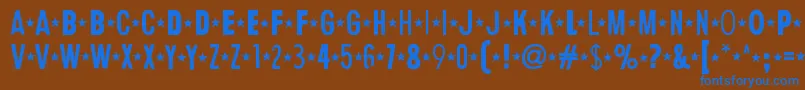 Fonte HumanErrorStar – fontes azuis em um fundo marrom