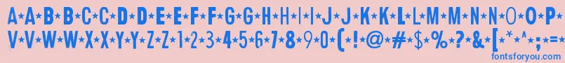 フォントHumanErrorStar – ピンクの背景に青い文字