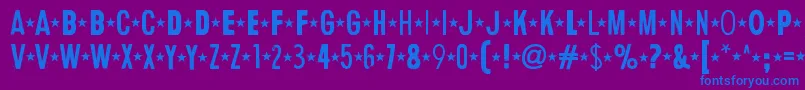 フォントHumanErrorStar – 紫色の背景に青い文字
