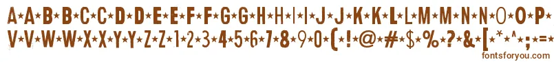 HumanErrorStar-fontti – ruskeat fontit valkoisella taustalla