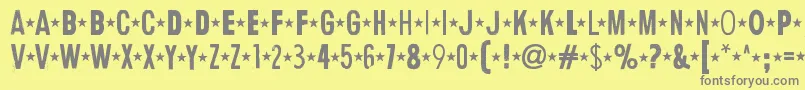 HumanErrorStar-fontti – harmaat kirjasimet keltaisella taustalla