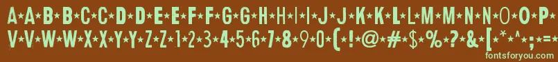 Шрифт HumanErrorStar – зелёные шрифты на коричневом фоне