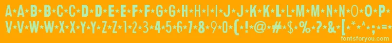 Шрифт HumanErrorStar – зелёные шрифты на оранжевом фоне