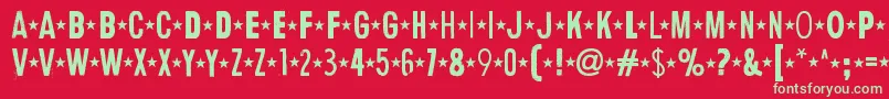 HumanErrorStar Font – Green Fonts on Red Background