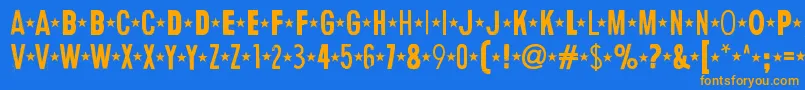 HumanErrorStar-Schriftart – Orangefarbene Schriften auf blauem Hintergrund