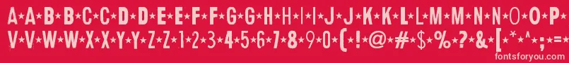 HumanErrorStar-fontti – vaaleanpunaiset fontit punaisella taustalla