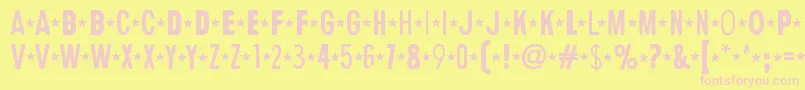 HumanErrorStar-fontti – vaaleanpunaiset fontit keltaisella taustalla