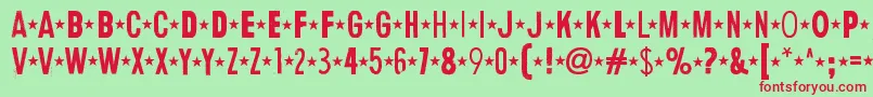HumanErrorStar-fontti – punaiset fontit vihreällä taustalla
