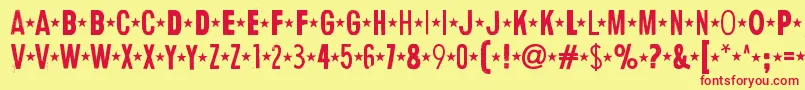 HumanErrorStar Font – Red Fonts on Yellow Background