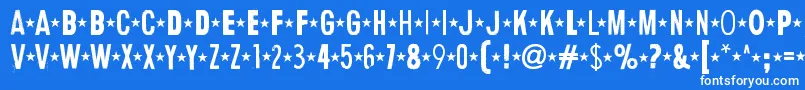 フォントHumanErrorStar – 青い背景に白い文字