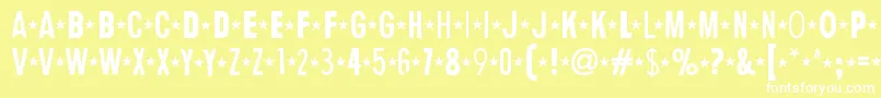 HumanErrorStar-fontti – valkoiset fontit keltaisella taustalla