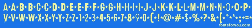 フォントHumanErrorStar – 黄色の文字、青い背景