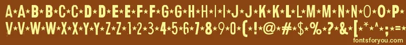 HumanErrorStar-fontti – keltaiset fontit ruskealla taustalla