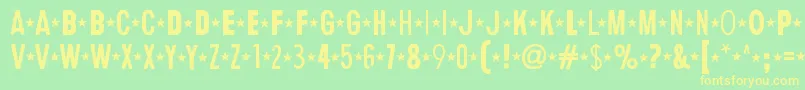 HumanErrorStar Font – Yellow Fonts on Green Background