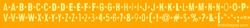 Шрифт HumanErrorStar – жёлтые шрифты на оранжевом фоне