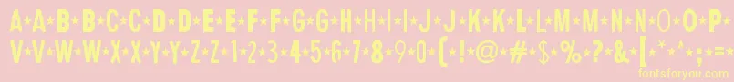 HumanErrorStar-fontti – keltaiset fontit vaaleanpunaisella taustalla