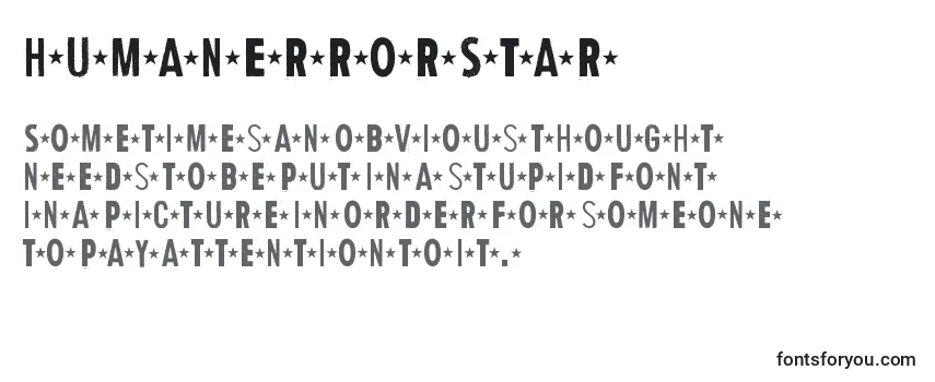 HumanErrorStar Font