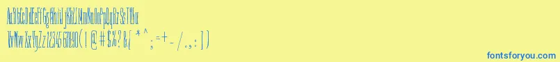 FineNTall Font – Blue Fonts on Yellow Background