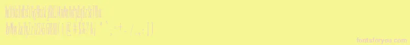 フォントFineNTall – ピンクのフォント、黄色の背景