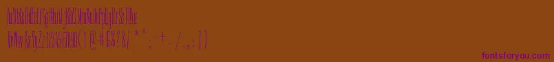 FineNTall Font – Purple Fonts on Brown Background
