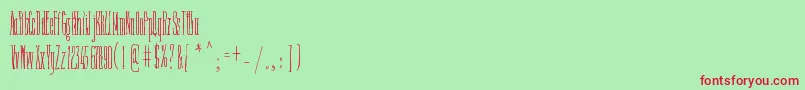 Czcionka FineNTall – czerwone czcionki na zielonym tle