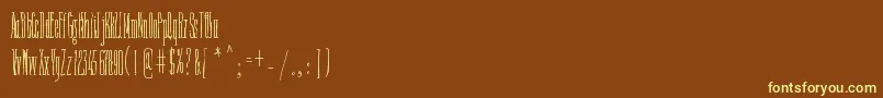 Czcionka FineNTall – żółte czcionki na brązowym tle