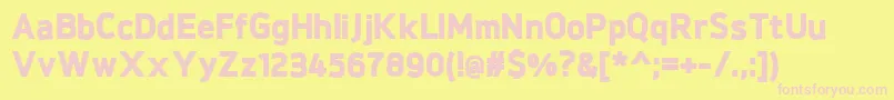 BrokmanBlack Font – Pink Fonts on Yellow Background