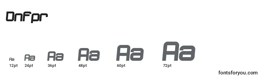 Größen der Schriftart Dnfpr